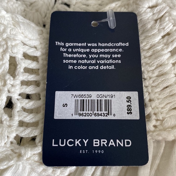 Lucky Brand NWT Crochet Babydoll Tank lace up back tassels bohemian festival - Picture 15 of 16